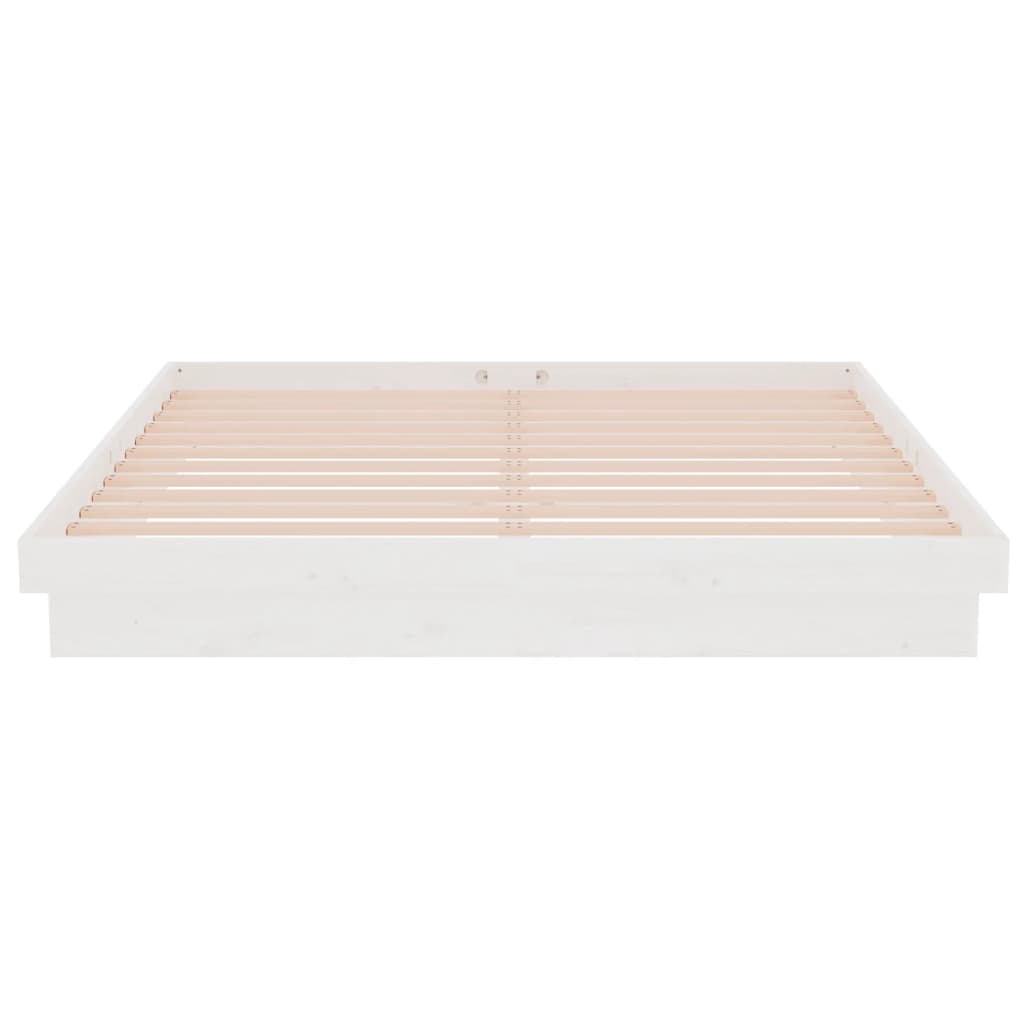 vidaXL Bed Frame without Mattress White Solid Wood 160x200 cm