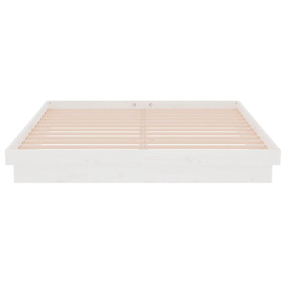vidaXL Bed Frame without Mattress White Solid Wood 160x200 cm