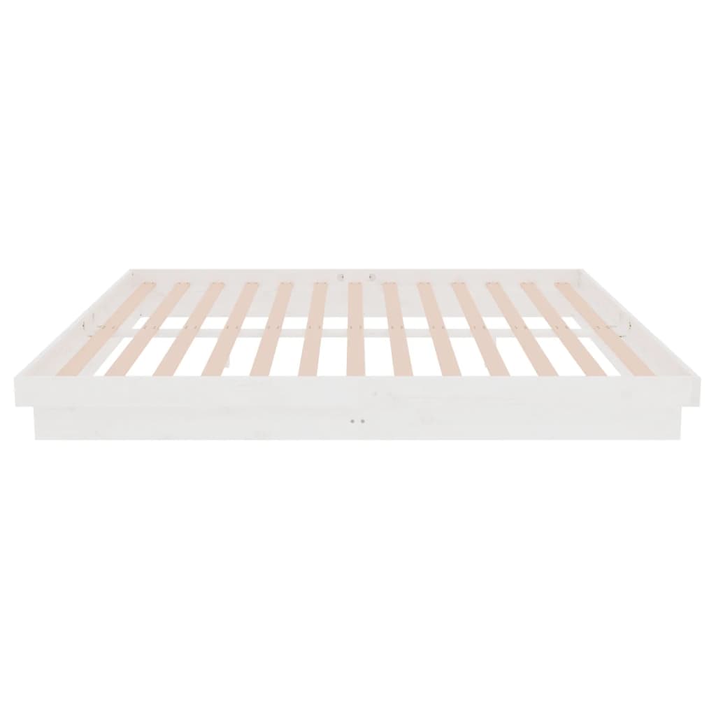vidaXL Bed Frame without Mattress White Solid Wood 160x200 cm