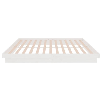 vidaXL Bed Frame without Mattress White Solid Wood 160x200 cm