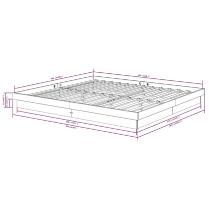 vidaXL Bed Frame without Mattress Solid Wood Super King