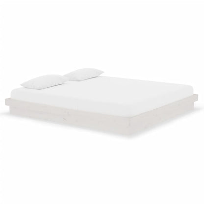 vidaXL Bed Frame without Mattress White Solid Wood Super King