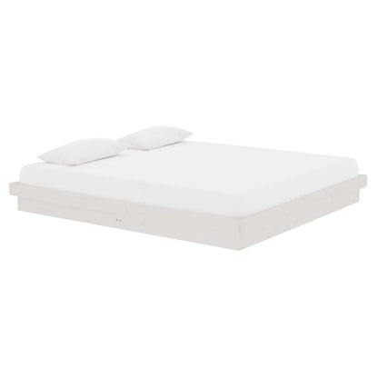 vidaXL Bed Frame without Mattress White Solid Wood Super King