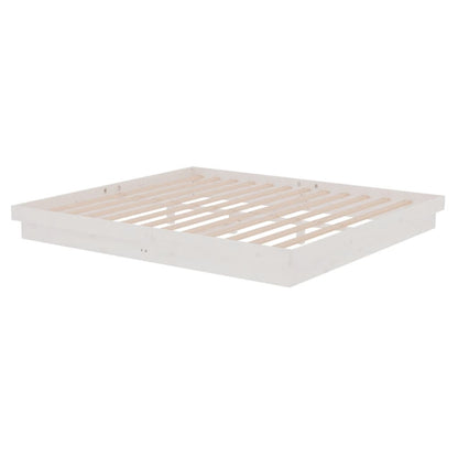 vidaXL Bed Frame without Mattress White Solid Wood Super King