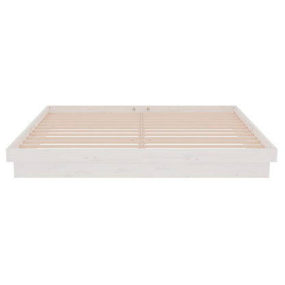 vidaXL Bed Frame without Mattress White Solid Wood Super King