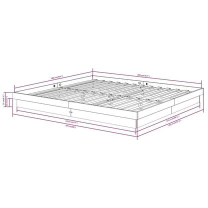 vidaXL Bed Frame without Mattress White Solid Wood Super King