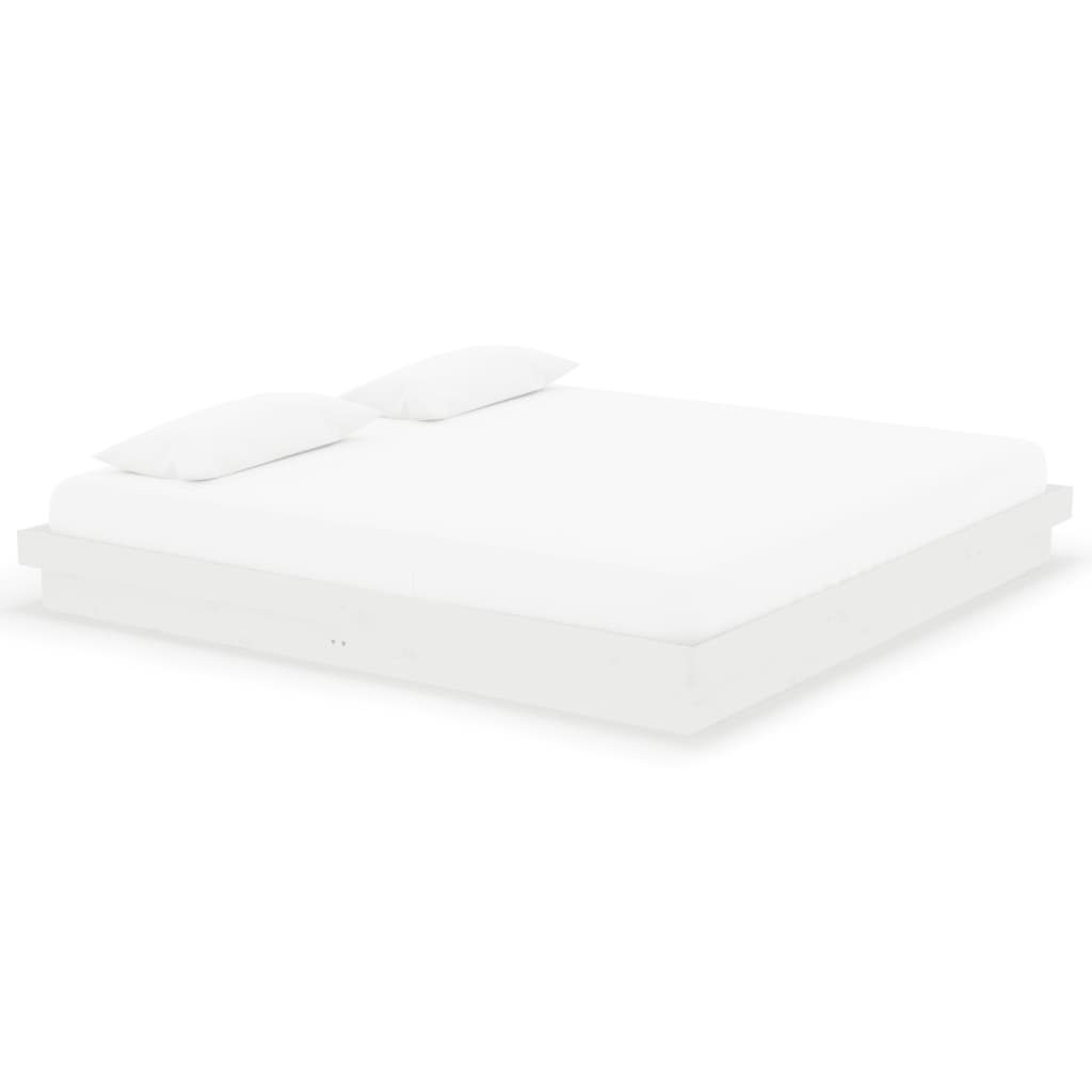 vidaXL Bed Frame without Mattress White Solid Wood 200x200 cm
