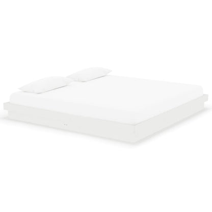 vidaXL Bed Frame without Mattress White Solid Wood 200x200 cm