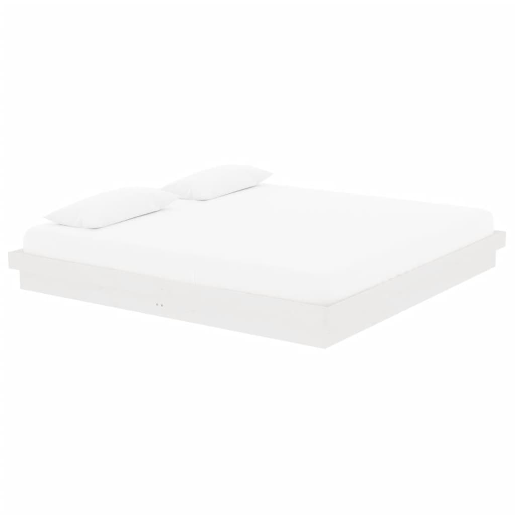vidaXL Bed Frame without Mattress White Solid Wood 200x200 cm