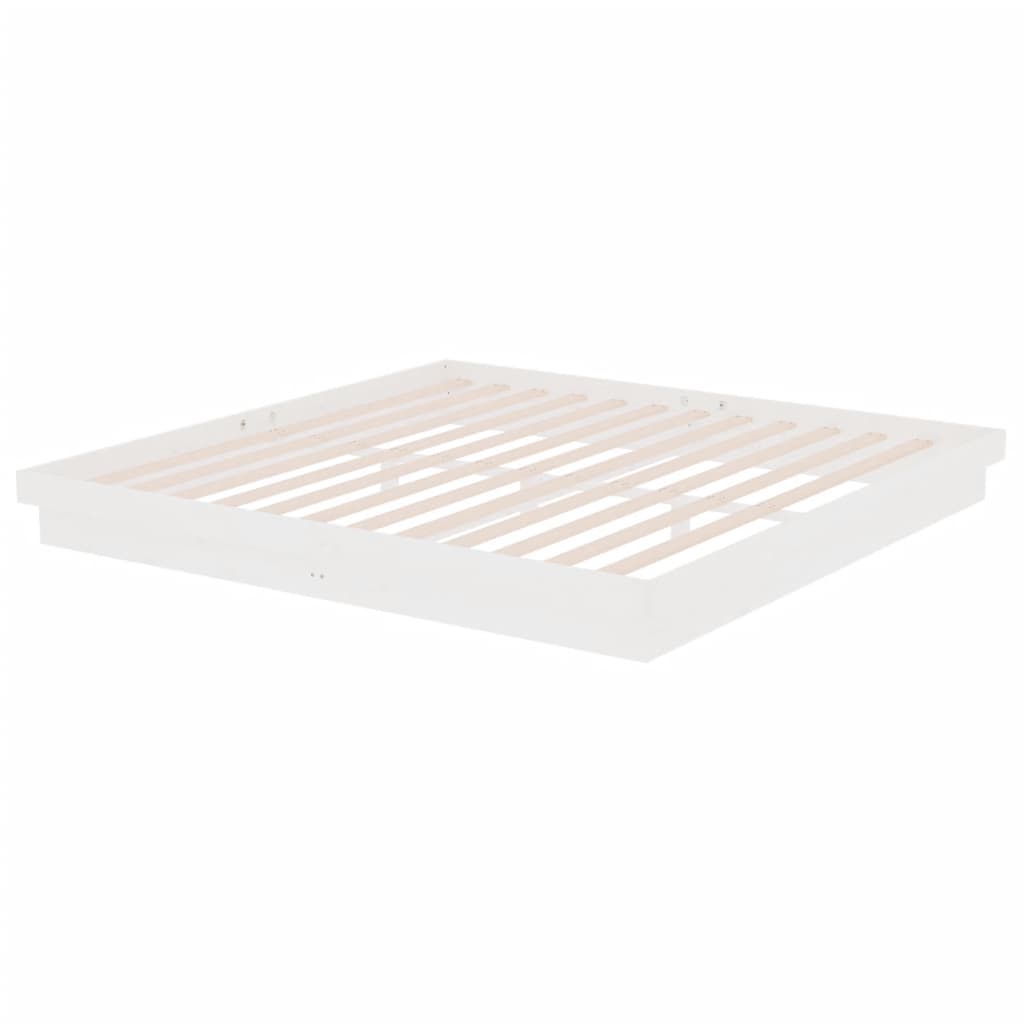vidaXL Bed Frame without Mattress White Solid Wood 200x200 cm