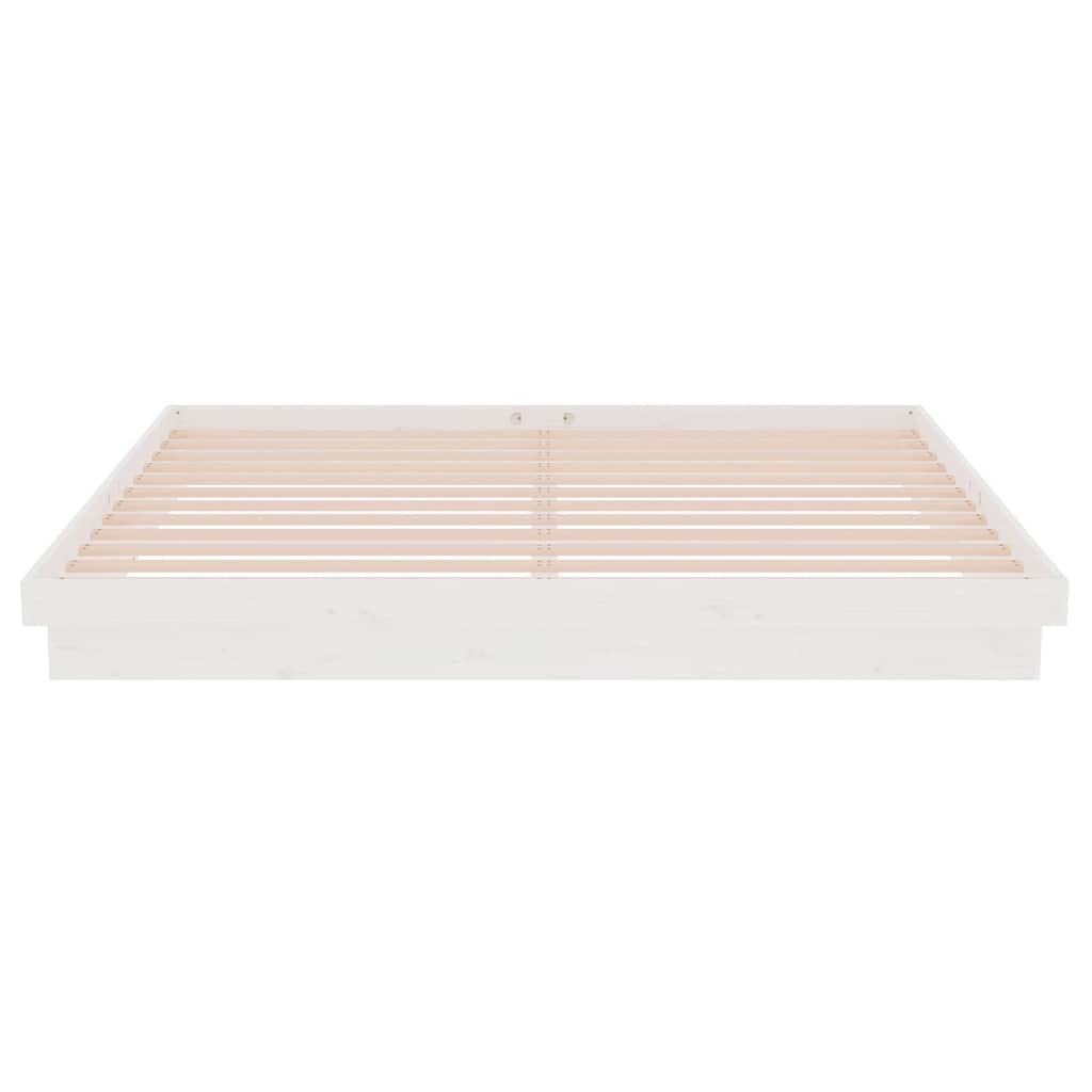 vidaXL Bed Frame without Mattress White Solid Wood 200x200 cm