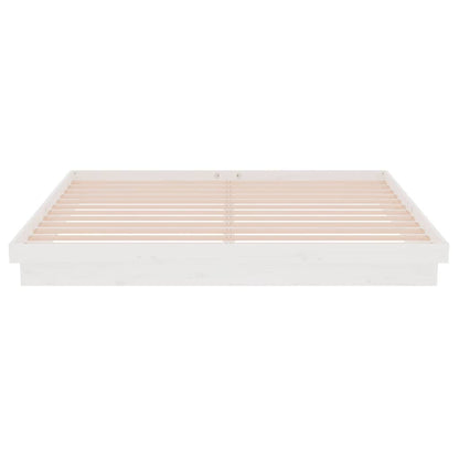 vidaXL Bed Frame without Mattress White Solid Wood 200x200 cm