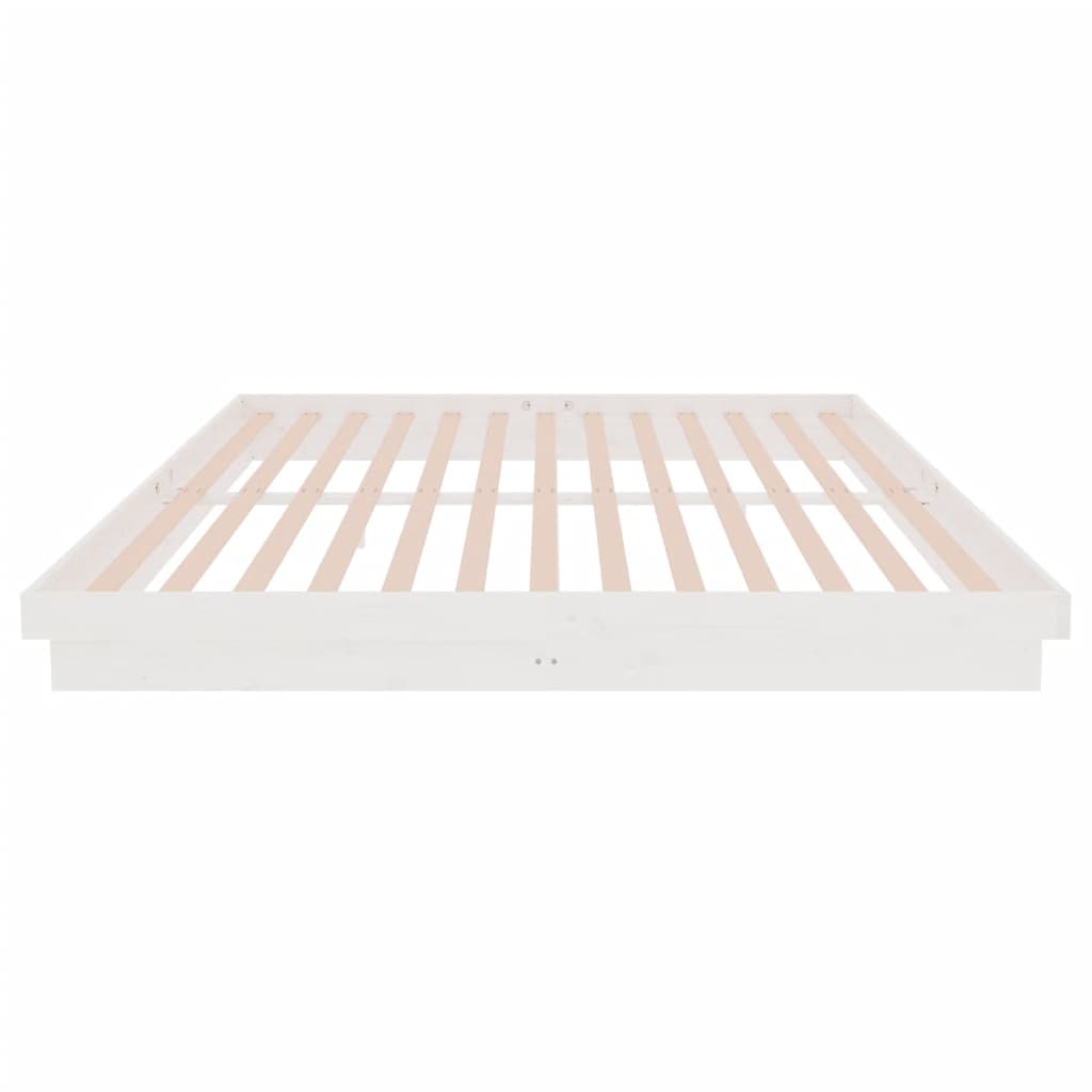 vidaXL Bed Frame without Mattress White Solid Wood 200x200 cm