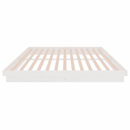 vidaXL Bed Frame without Mattress White Solid Wood 200x200 cm