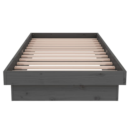 vidaXL Bed Frame without Mattress Grey Solid Wood Small Single