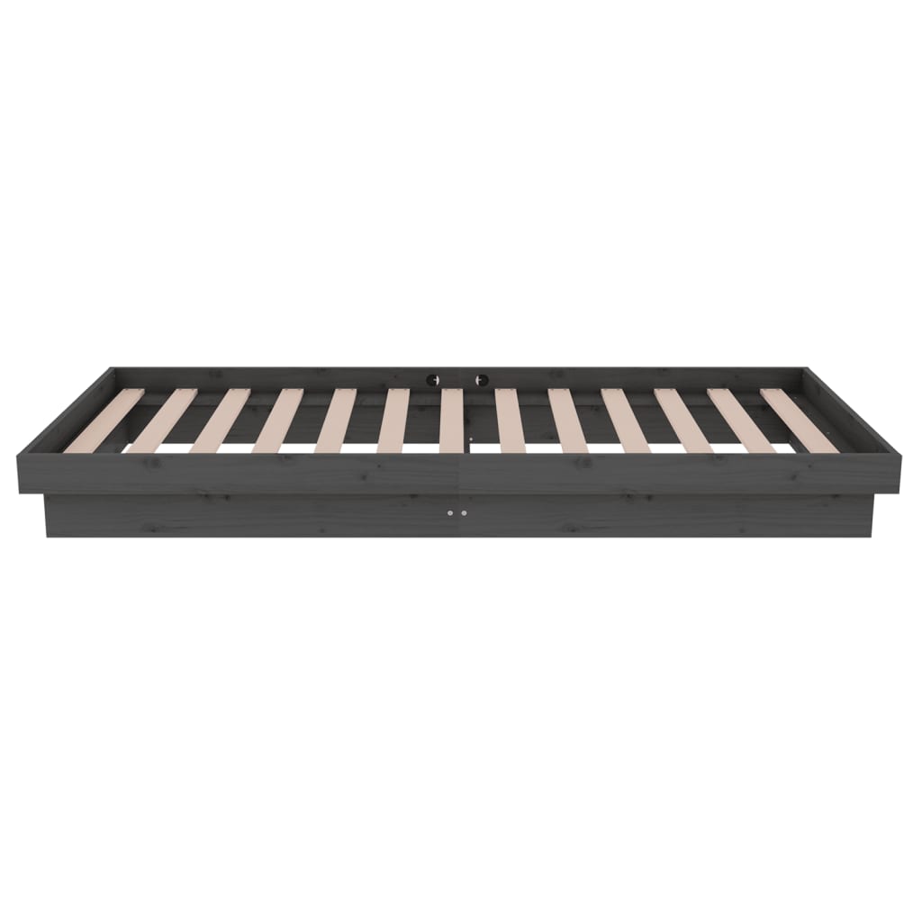 vidaXL Bed Frame without Mattress Grey Solid Wood Small Single