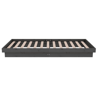 vidaXL Bed Frame without Mattress Grey Solid Wood Small Single