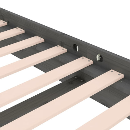 vidaXL Bed Frame without Mattress Grey Solid Wood Small Single