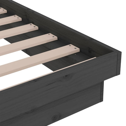 vidaXL Bed Frame without Mattress Grey Solid Wood Small Single