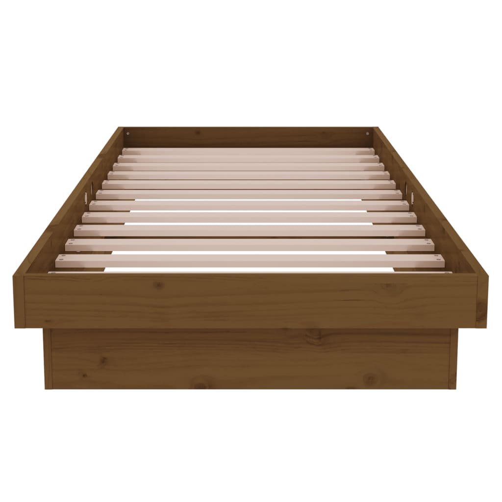 vidaXL Bed Frame without Mattress Honey Brown Solid Wood Small Single