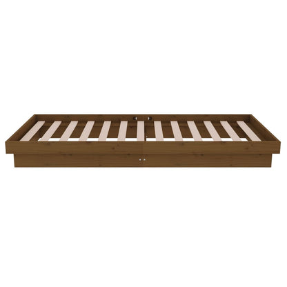 vidaXL Bed Frame without Mattress Honey Brown Solid Wood Small Single