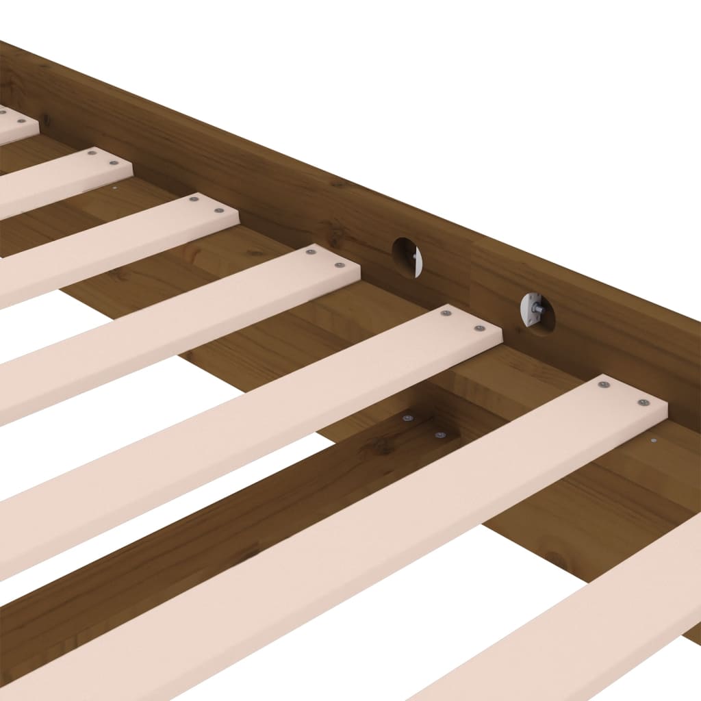 vidaXL Bed Frame without Mattress Honey Brown Solid Wood Small Single