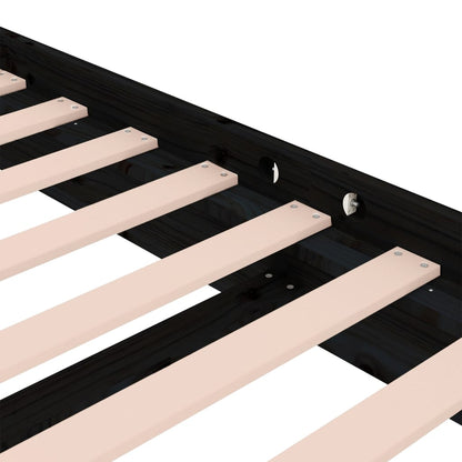 vidaXL Bed Frame without Mattress Black Solid Wood Small Single