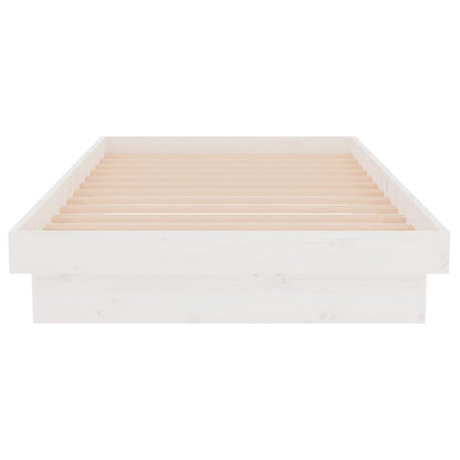 vidaXL Bed Frame without Mattress White Solid Wood Single