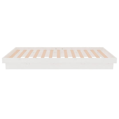 vidaXL Bed Frame without Mattress White Solid Wood Single