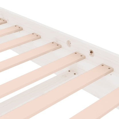 vidaXL Bed Frame without Mattress White Solid Wood Single