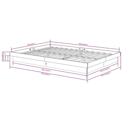 vidaXL Bed Frame without Mattress Solid Wood Small Double