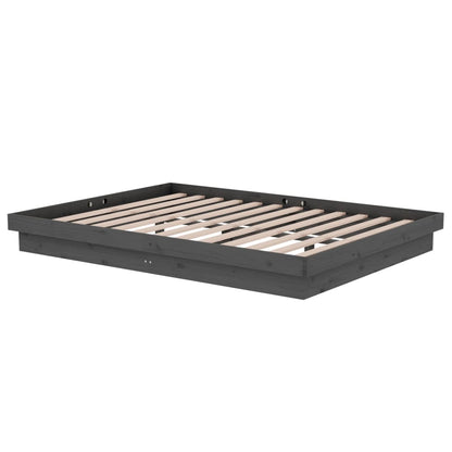 vidaXL Bed Frame without Mattress Grey Solid Wood Double