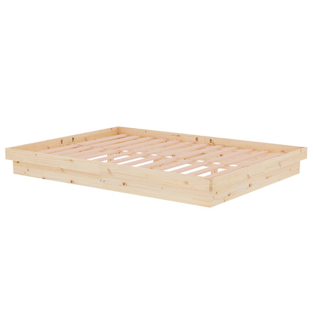 vidaXL Bed Frame without Mattress Solid Wood 140x190 cm