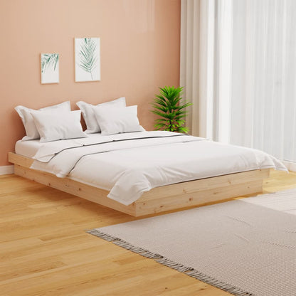 vidaXL Bed Frame without Mattress Solid Wood 140x190 cm
