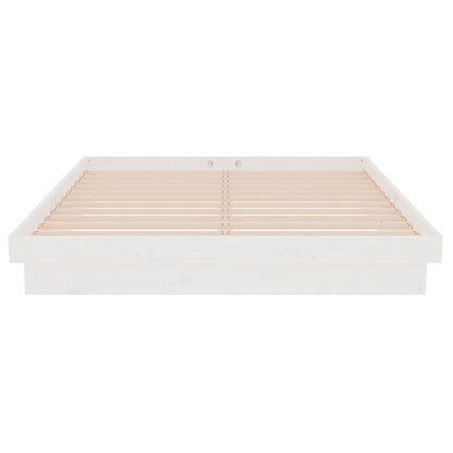 vidaXL Bed Frame without Mattress White Solid Wood 140x190 cm