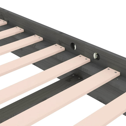 vidaXL Bed Frame without Mattress Grey Solid Wood 140x190 cm