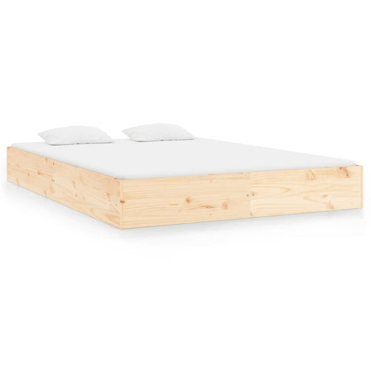 vidaXL Bed Frame | Natural Pine | Solid Pine Wood | 200x200 cm | Durable