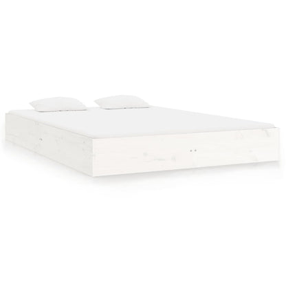 vidaXL Bed Frame | White | Solid pine wood, Plywood | 200 x 200 cm | Durable
