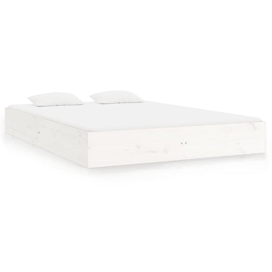vidaXL Bed Frame | White | Solid pine wood, Plywood | 200 x 200 cm | Durable