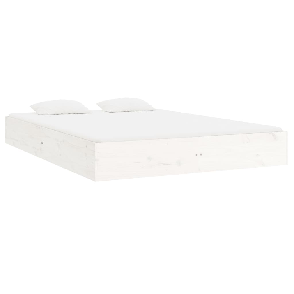 vidaXL Bed Frame | White | Solid pine wood, Plywood | 200 x 200 cm | Durable