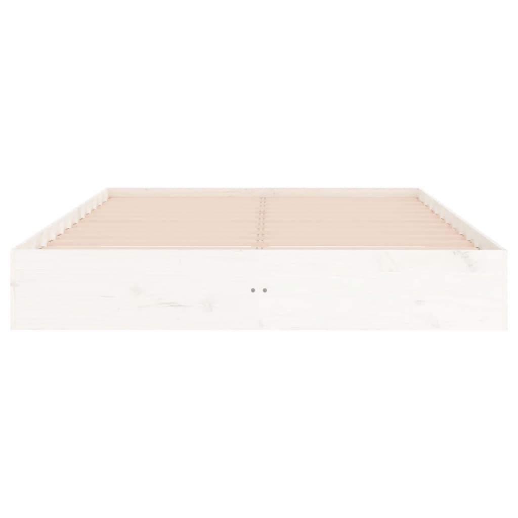 vidaXL Bed Frame | White | Solid pine wood, Plywood | 200 x 200 cm | Durable