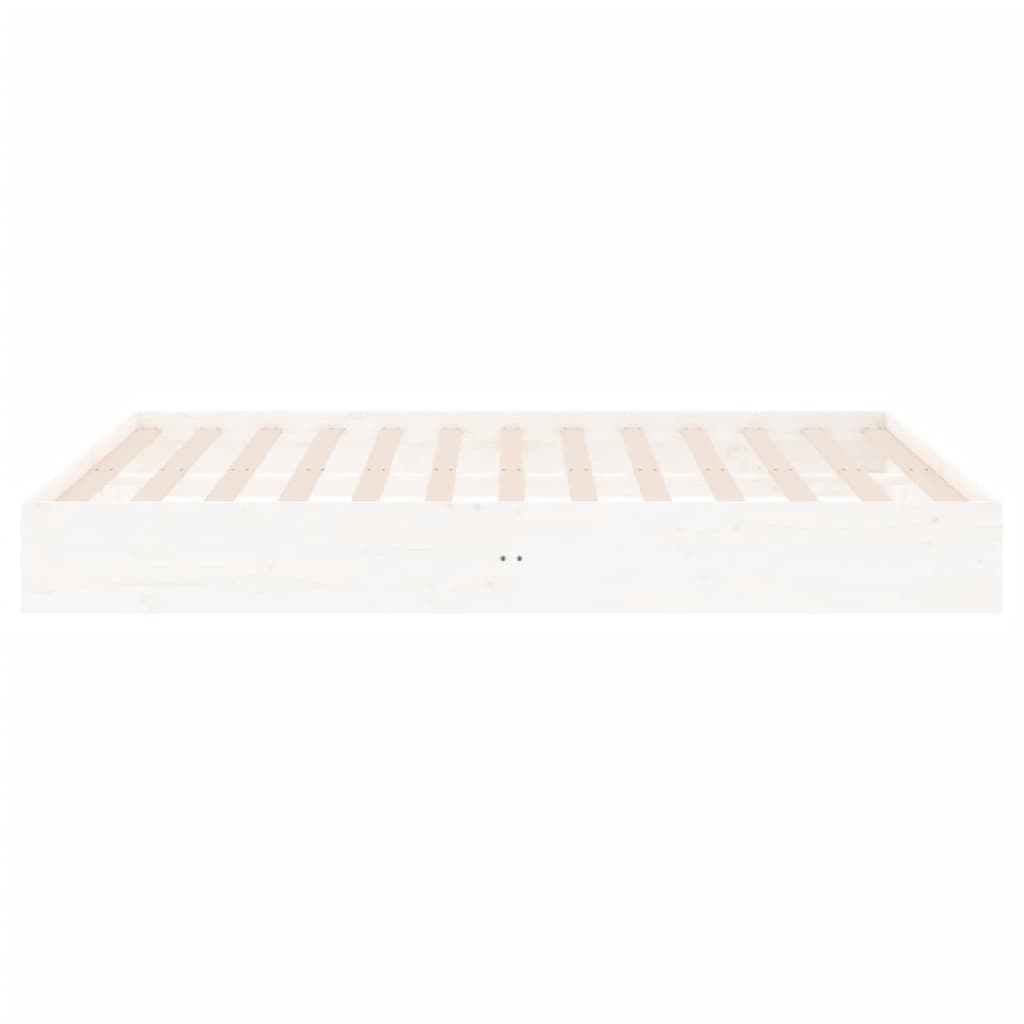 vidaXL Bed Frame | White | Solid pine wood, Plywood | 200 x 200 cm | Durable