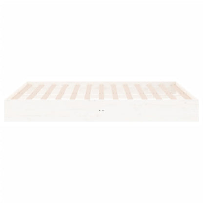 vidaXL Bed Frame | White | Solid pine wood, Plywood | 200 x 200 cm | Durable