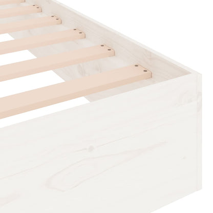 vidaXL Bed Frame | White | Solid pine wood, Plywood | 200 x 200 cm | Durable