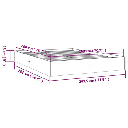 vidaXL Bed Frame | White | Solid pine wood, Plywood | 200 x 200 cm | Durable
