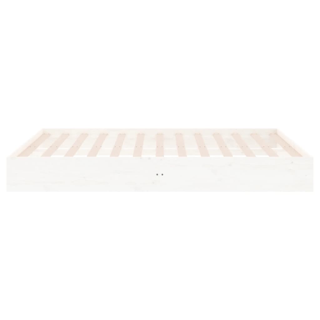 vidaXL Bed Frame without Mattress White Solid Wood 180x200 cm Super King