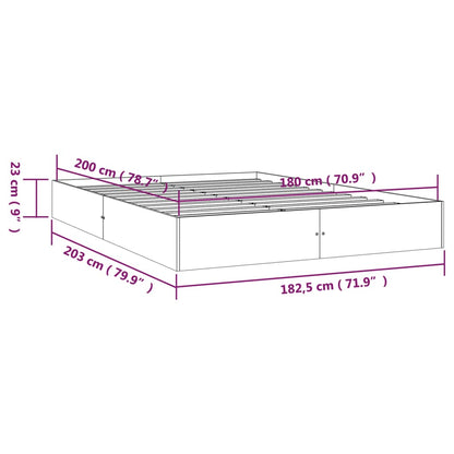 vidaXL Bed Frame without Mattress White Solid Wood 180x200 cm Super King