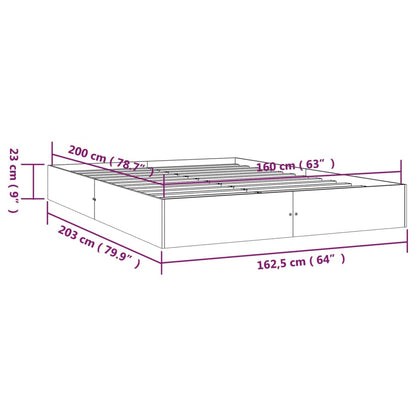 vidaXL Bed Frame without Mattress Solid Wood 160x200 cm