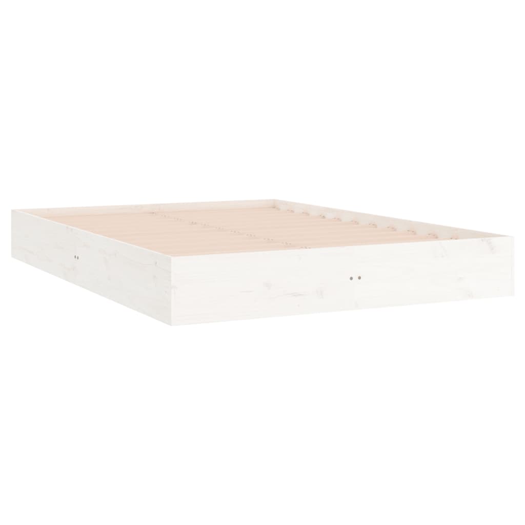 vidaXL Bed Frame without Mattress White Solid Wood 160x200 cm