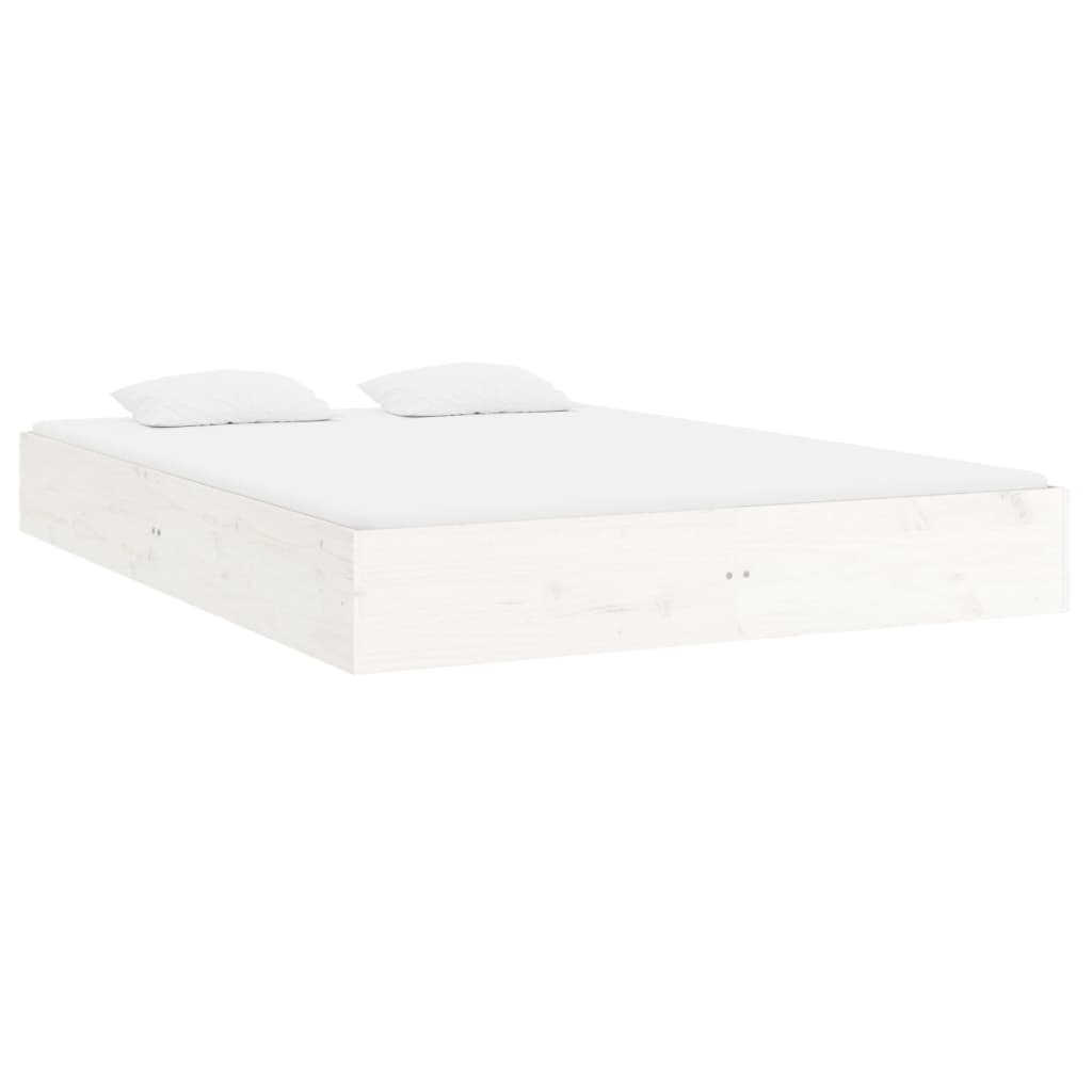 vidaXL Bed Frame without Mattress White Solid Wood 160x200 cm